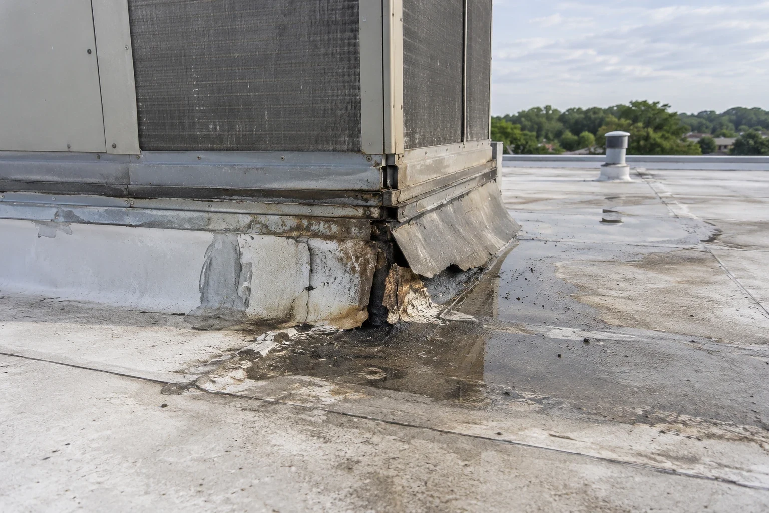 Commercial Roof Flashing Failure Repair in Garland, TX