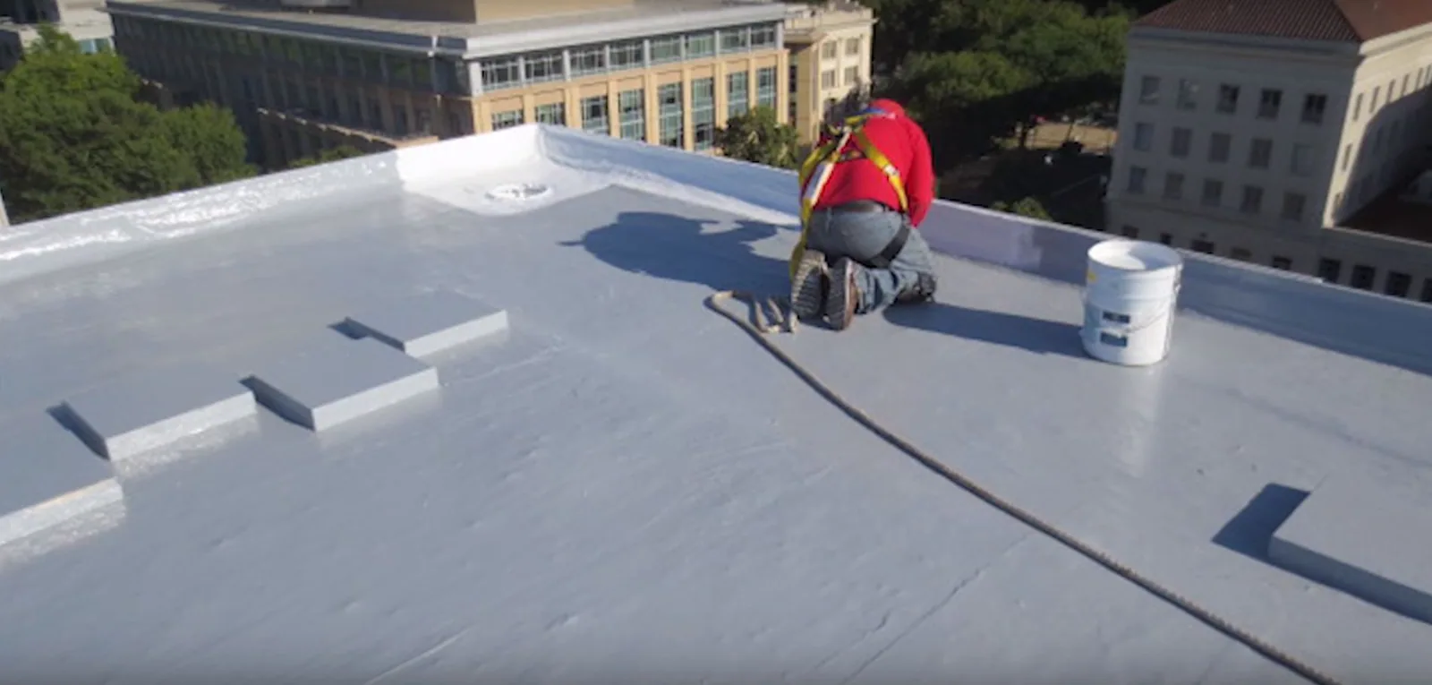 TPO roof system on a Garland, TX commercial building